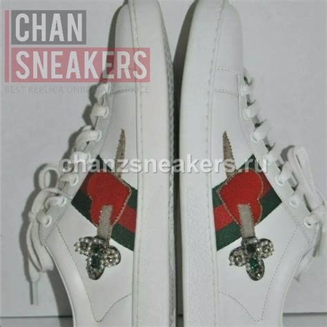 gucci ace pierced heart